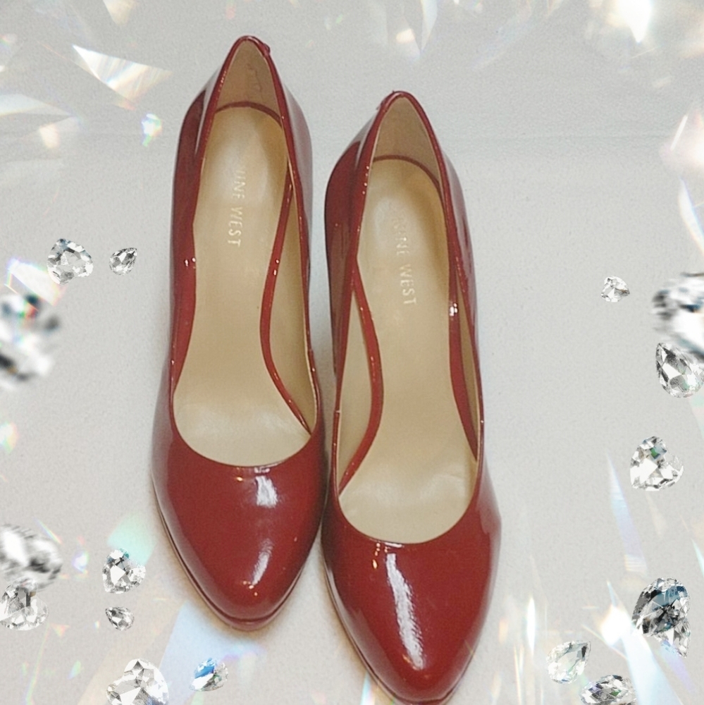 Nine West red patent heels